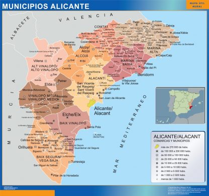 Mapa Alicante por municipios