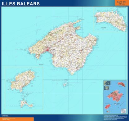 Mapa Islas Baleares topográfico
