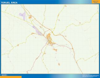Mapa carreteras Teruel Area