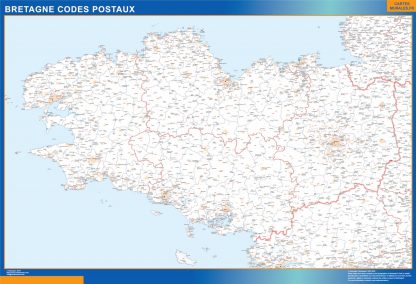 Mapa región Bretagne postal