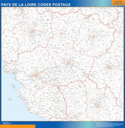 Mapa región Pays de la Loire postal