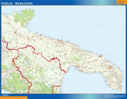Mapa región Puglia Basilicata